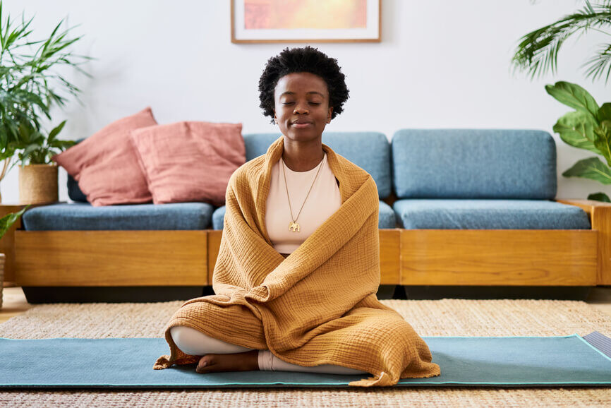 woman meditating